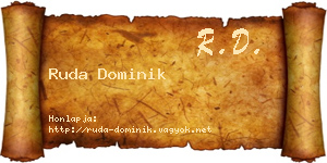 Ruda Dominik névjegykártya